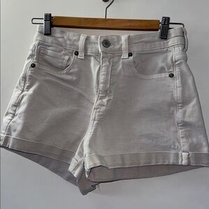American Eagle Outfitters Off White Mom Jean Shorts